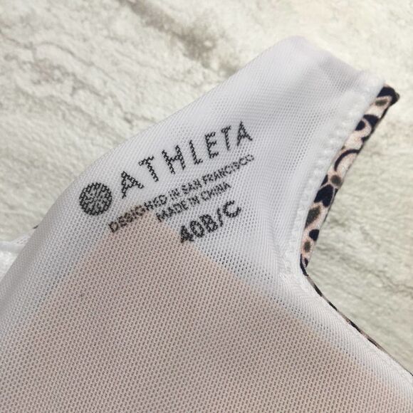 Athleta Aqualuxe Batik Bra-Sized Floral Mid Coverage Bikini Top 40B/C Adjustable - Picture 7 of 10